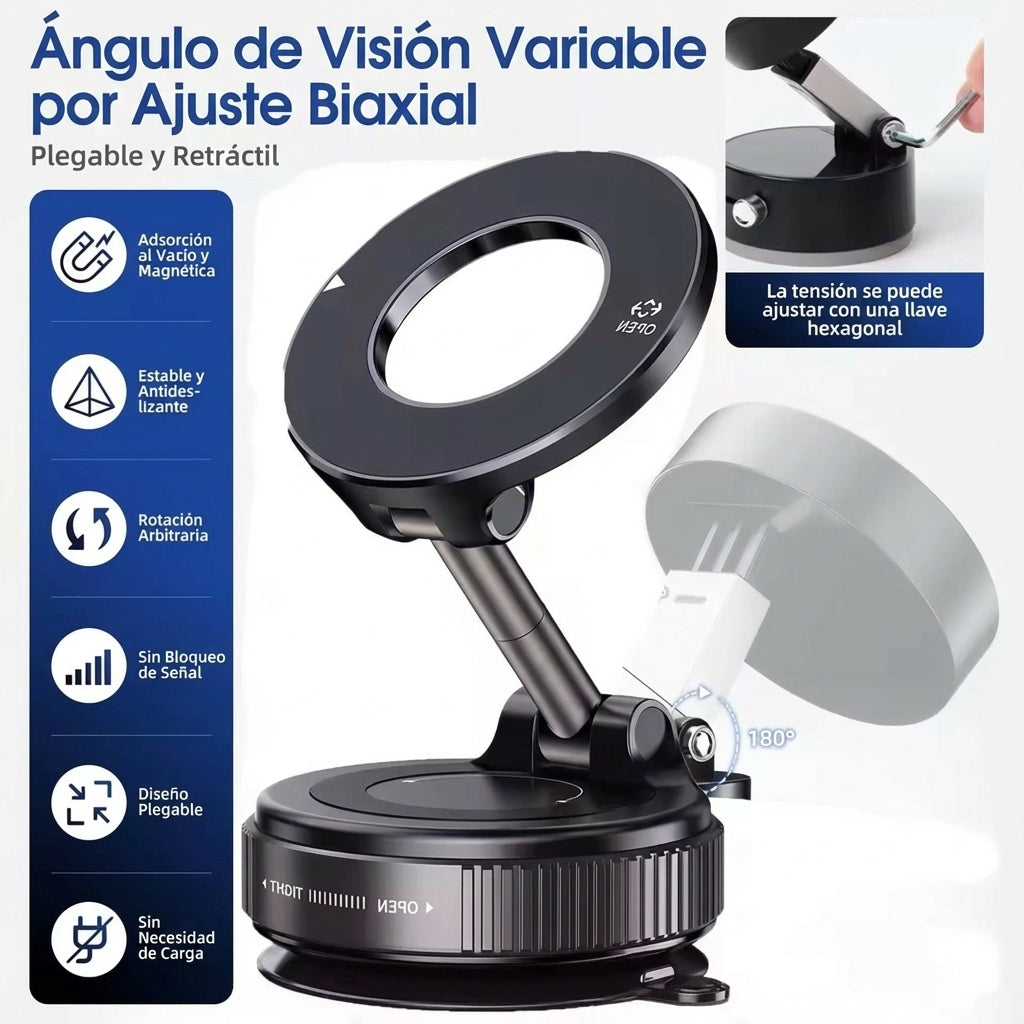NovaGrip™ – Soporte Magnético de Celular al Vacío | Seguro y Plegable 360°