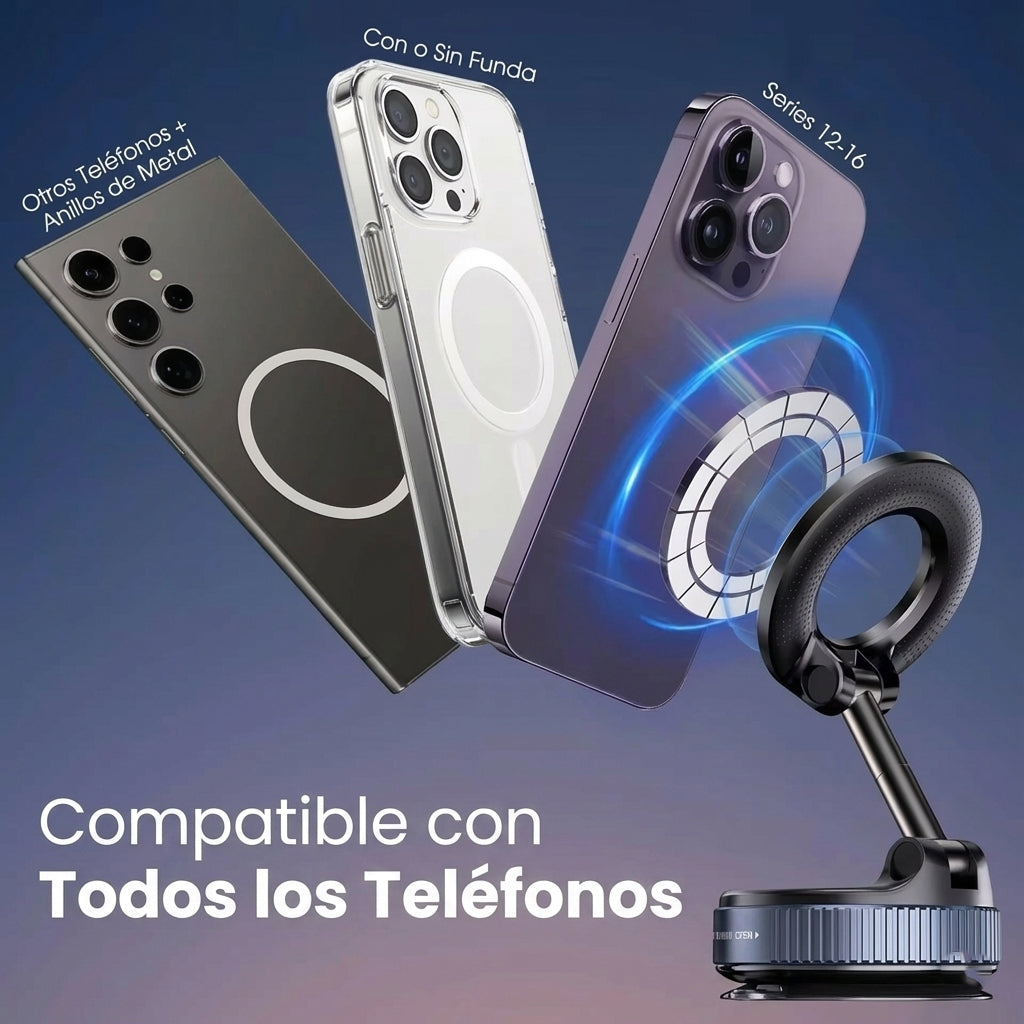 NovaGrip™ – Soporte Magnético de Celular al Vacío | Seguro y Plegable 360°