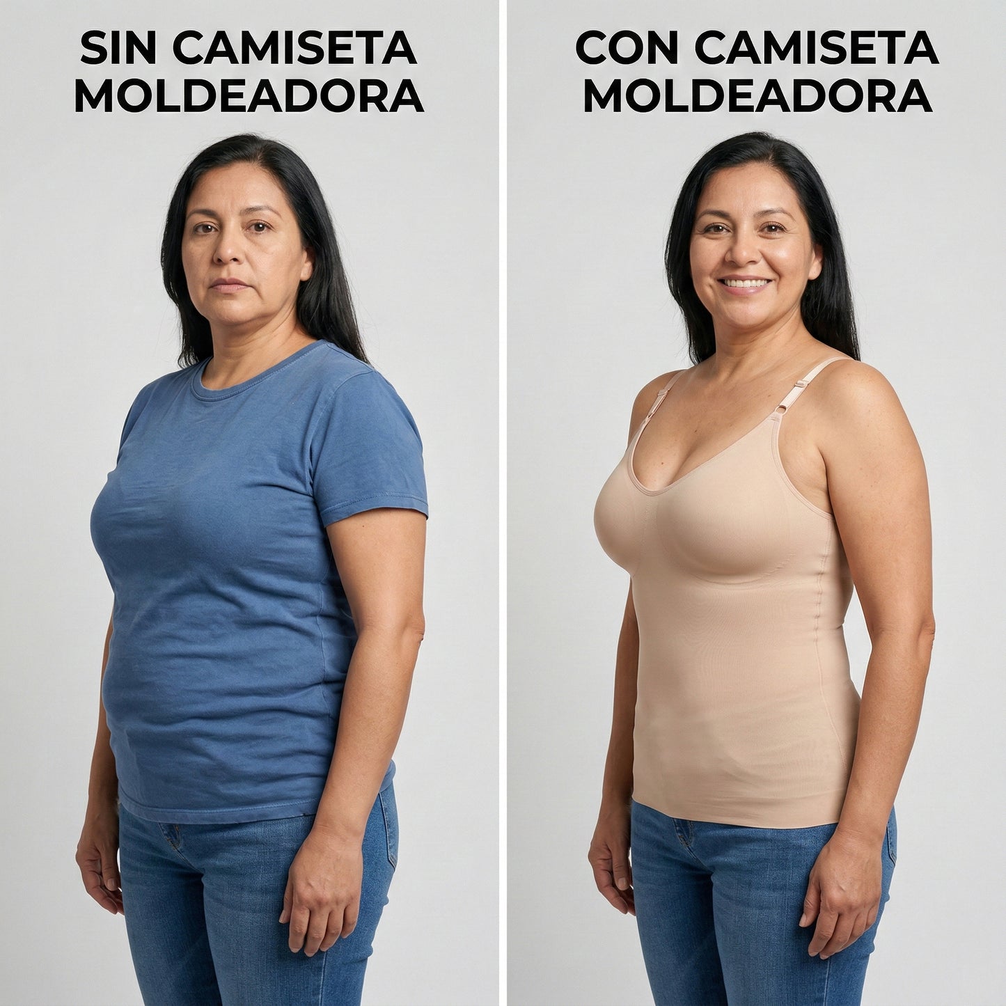 NovaSilueta™ La única camiseta moldeadora que no se enrolla ni se marca