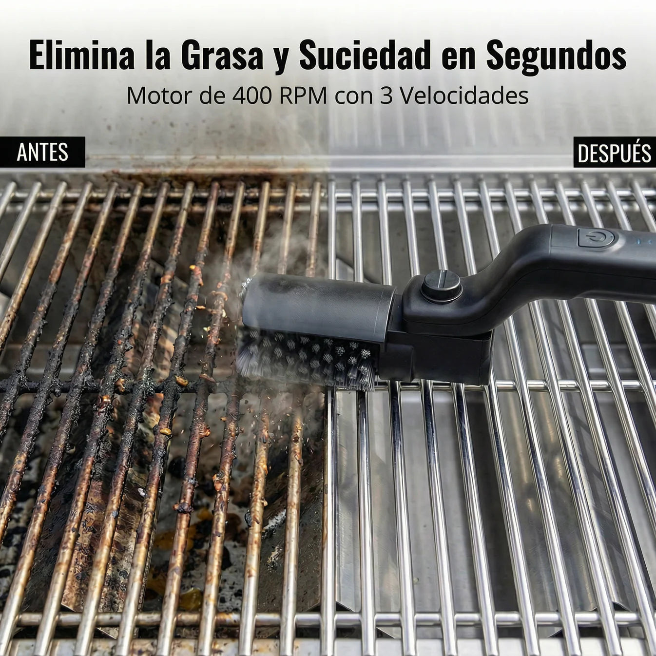 GrillMaster 360™ | Cepillo Portátil para Parrilla con Limpieza 360°