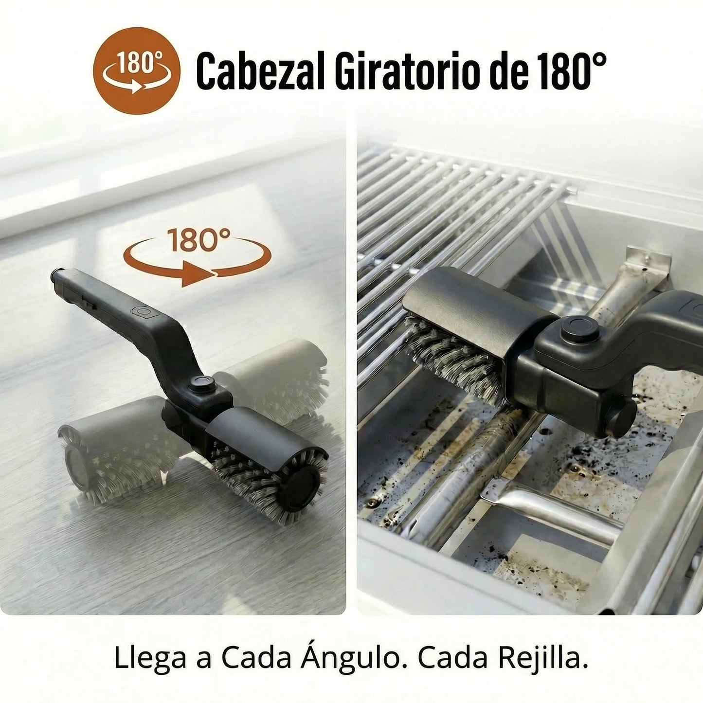 GrillMaster 360™ | Cepillo Portátil para Parrilla con Limpieza 360°