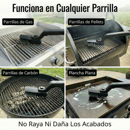GrillMaster 360™ | Cepillo Portátil para Parrilla con Limpieza 360°