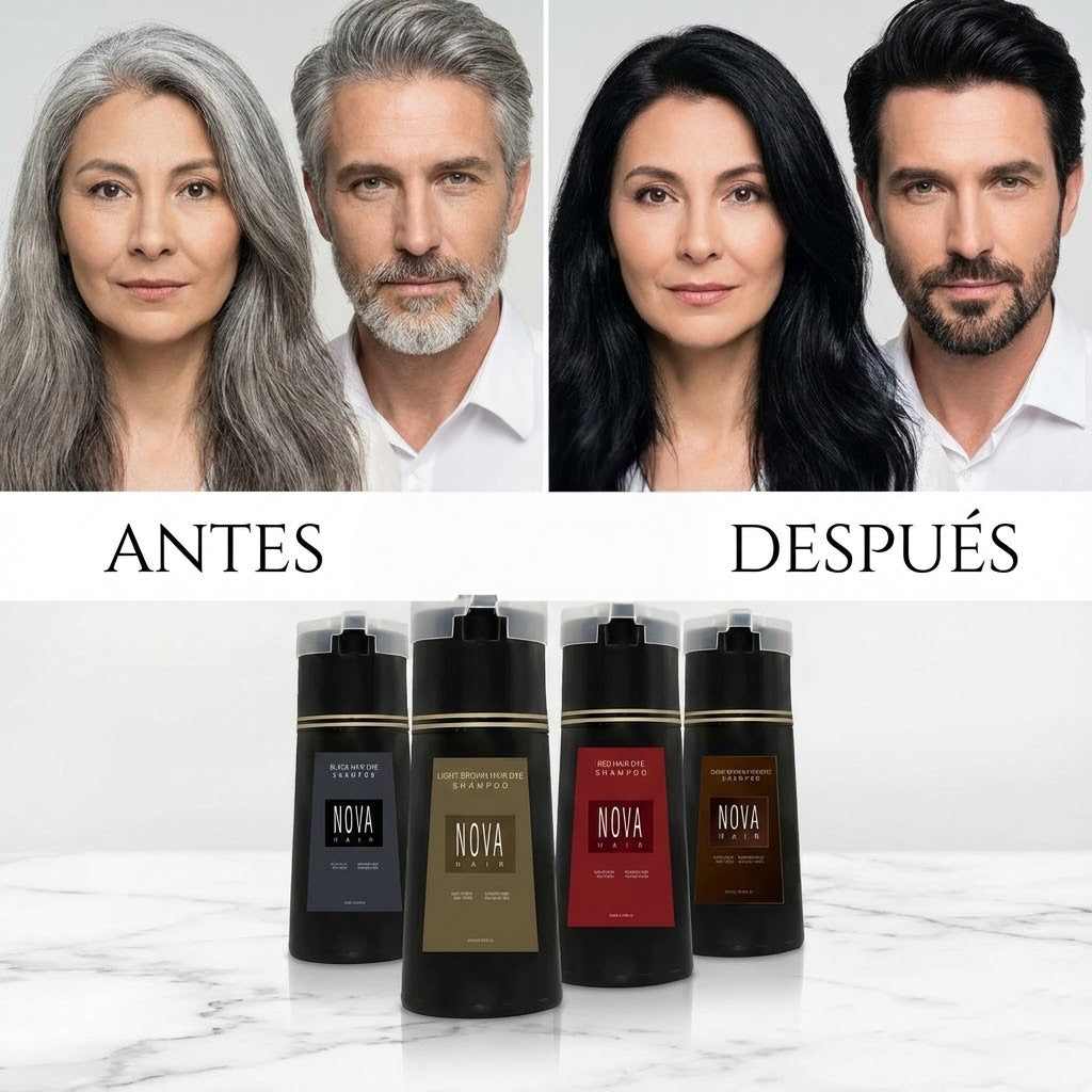 2X1 NovaColor™ | Shampoo para Canas – Rapido y Natural